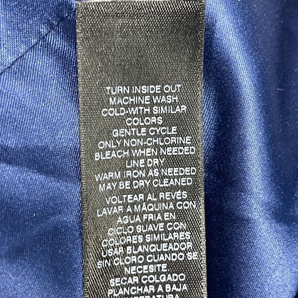 White House Black Market Dress 2 Navy Blue Lace Sheath Sleevless Satin Lined - Picture 12 of 16